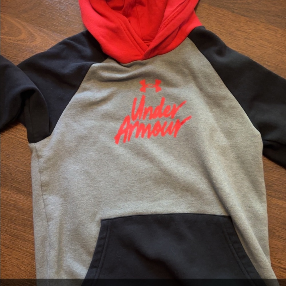 Under Armour Red and Gray Hoodie